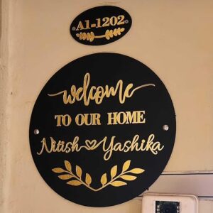 welcome home name plate