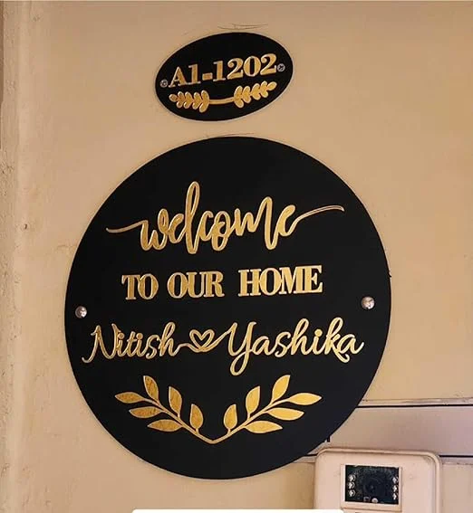 welcome home name plate