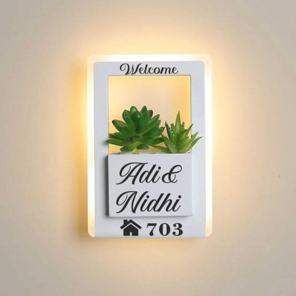 Succulent Wall Light Name Plate by Home Indeed