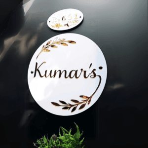 Round Acrylic Name Plate for Home